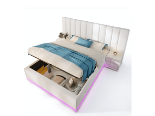 Ensemble matelas et sommier 180x200 cm Ressorts ensachés + mousse BEAOK soutien Medium épaisseur 20 cm
