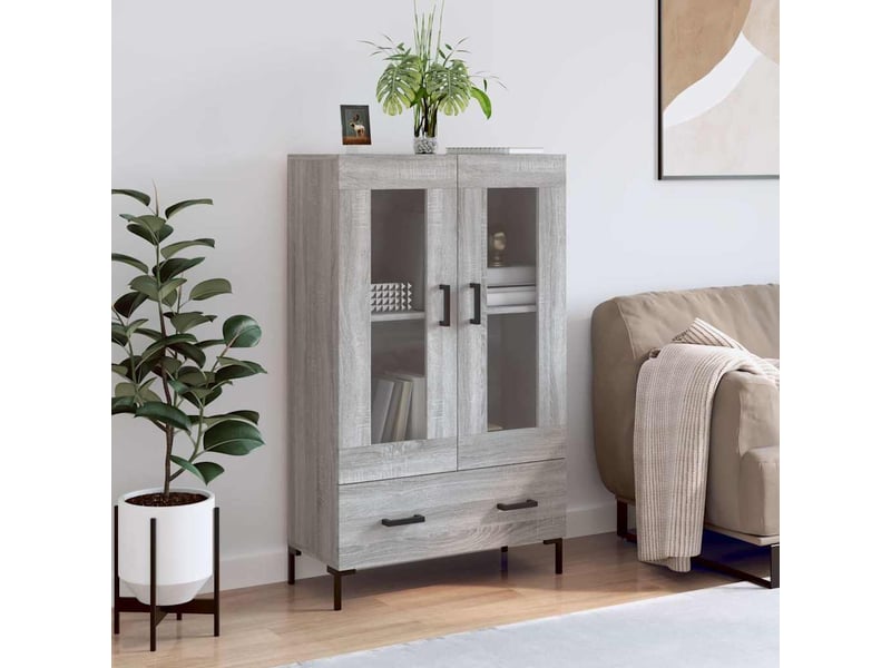  Buffet haut - bahut - meuble de rangement sonoma gris 69,5x31x115 cm bois d'ingénierie  - Conforama B