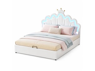Lit coffre 140x200 cm STILVORA coloris blanc