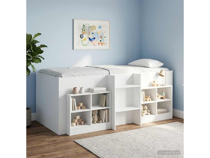  Cadre de lit élevé pour enfants - lit jeune blanc 90 x 190 cm  - Conforama B