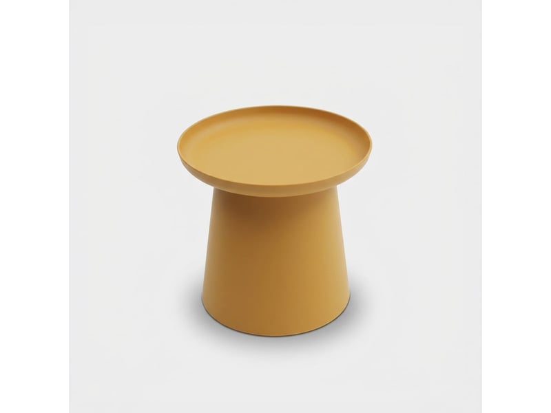  Petite table basse ronde en polypropylène d'intérieur et extérieur krk - jaune  - Conforama A