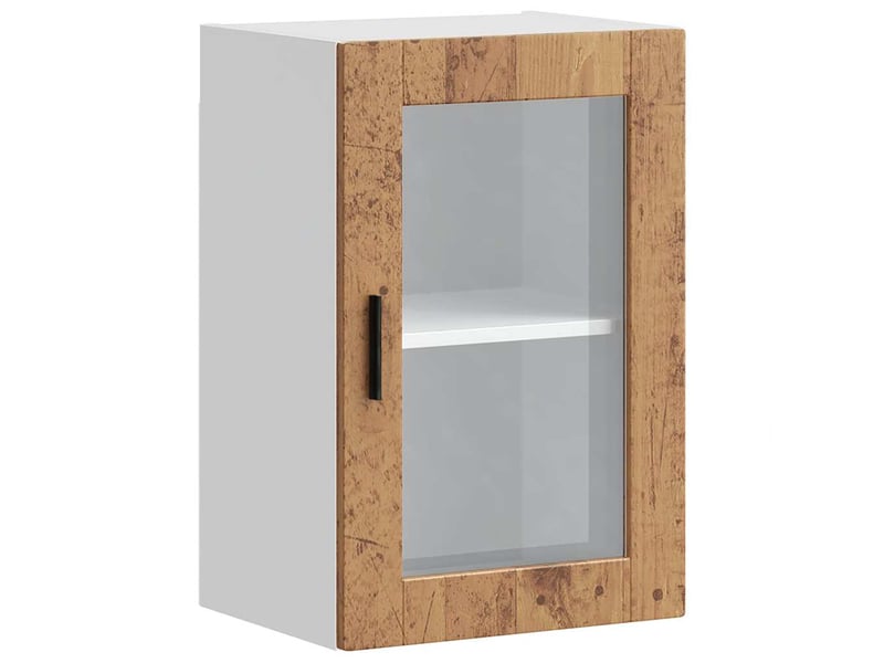 Armoire murale de cuisine avec porte en verre porto vieux bois shl7990 - Conforama A