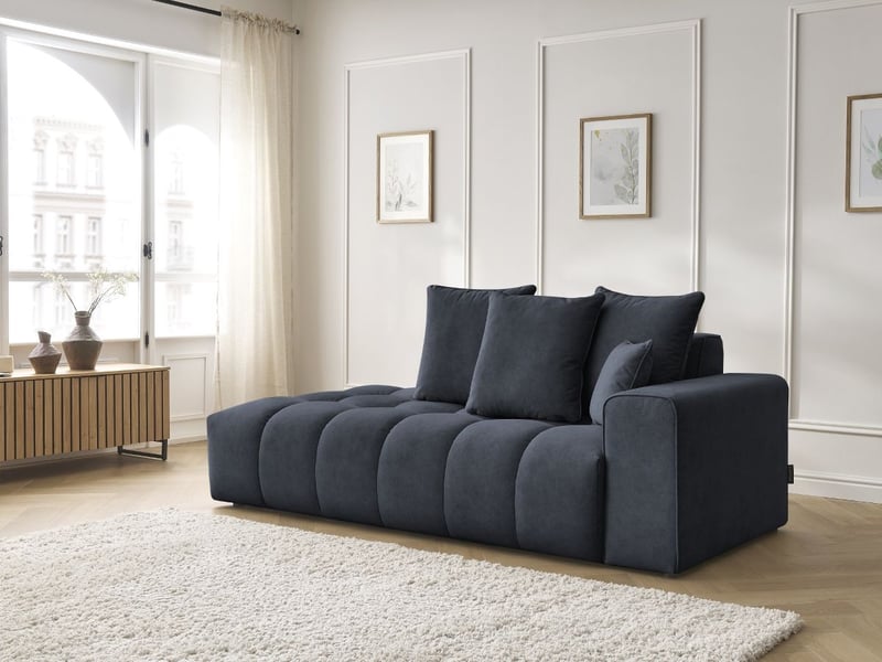  Bobochic canapé droit fixe mont-blanc velours bleu foncé  accoudoir droit MONT-BLANC - Conforama D