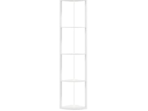 Lampadaire led 42x29,5x163 cm blanc en mdf, variateur 5 niveaux, étagère 5 niveaux avec télécommande