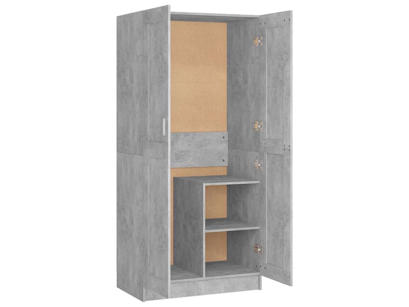  Garde-robe chambre, armoire de rangement gris béton 82,5x51,5x180 cm bois d’ingénierie  - Conforama A