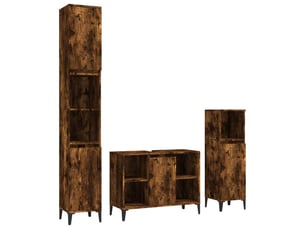 Ensemble de meubles de salle de bain 3 pcs chêne fumé cf63683