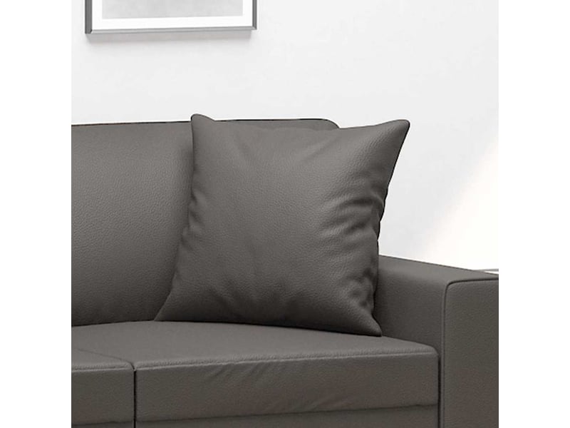  Lot de 2 coussins décoratifs gris 40x40 cm similicuir cf60864  - Conforama E