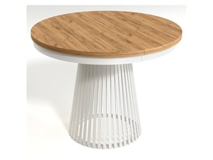 Selsey garda - table à manger ronde extensible - 100 cm - chêne craft doréblanc