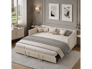Lit banquette 180x200 cm Lychoeey   coloris beige