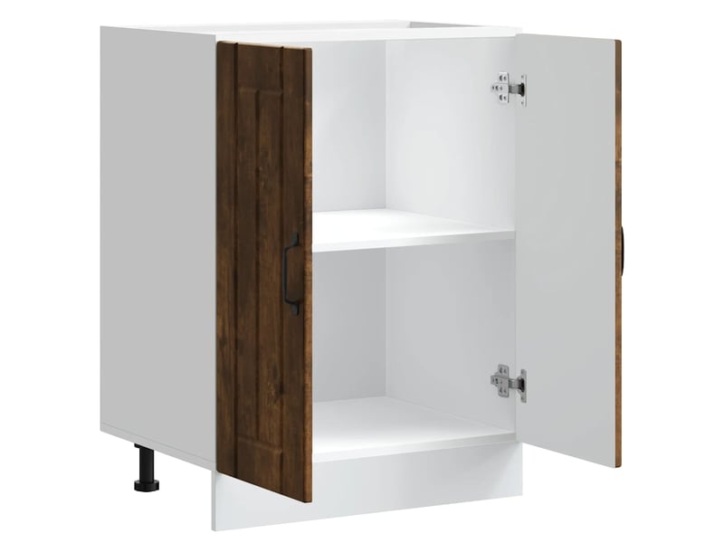 Meuble de cuisine, meuble de base de lavabo chêne fumé bois d'ingénierie - Conforama E