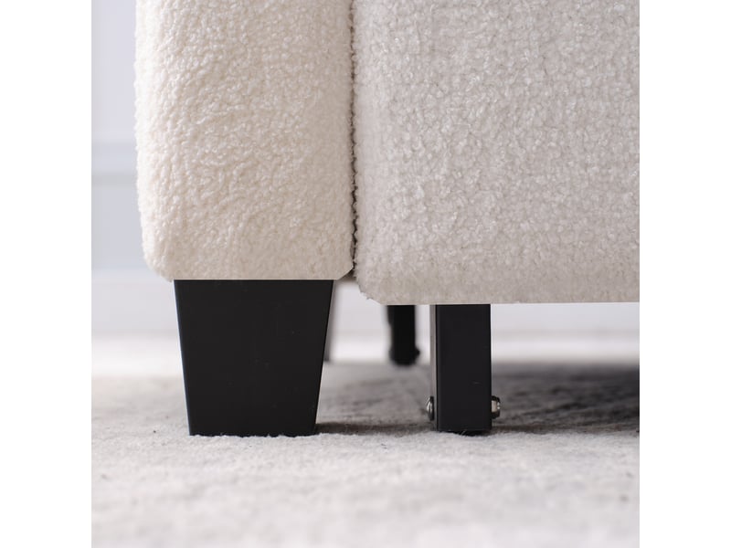  Fauteuil convertible blanc 1 place - canapé lit multifonction avec rangement intégré et usb  - Conforama W
