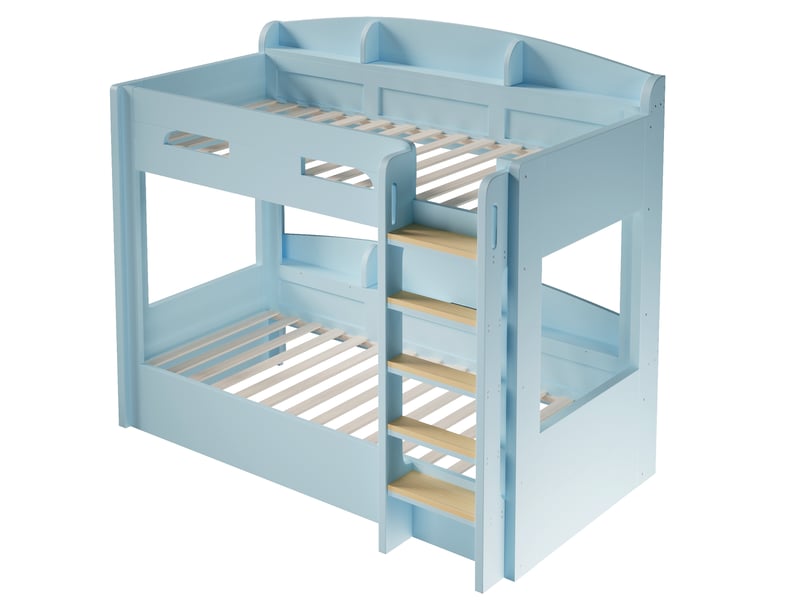  Lits superposés 90 x 200 cm avec étagères et usb - bleu C-CRAFTLINK - Conforama A