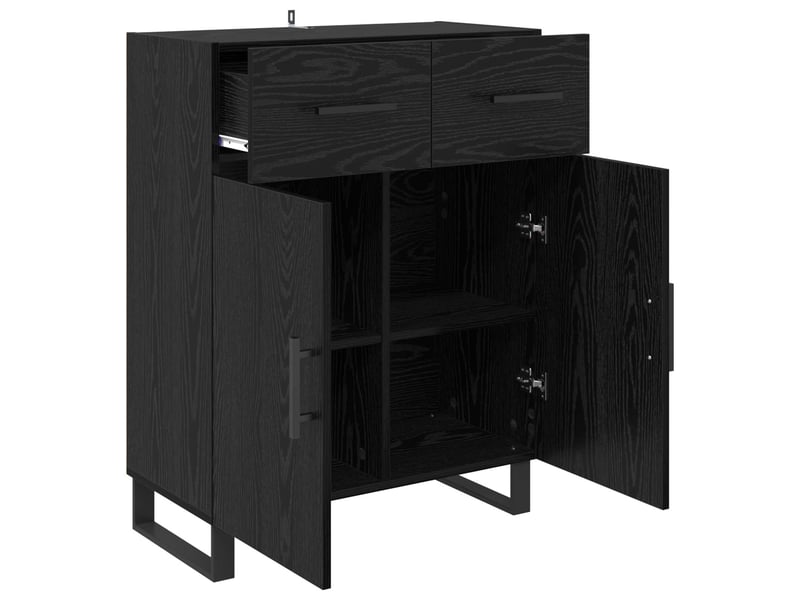  Buffet - bahut - meuble de rangement chêne noir 69,5 x 34 x 90 cm bois d'ingénierie  - Conforama E