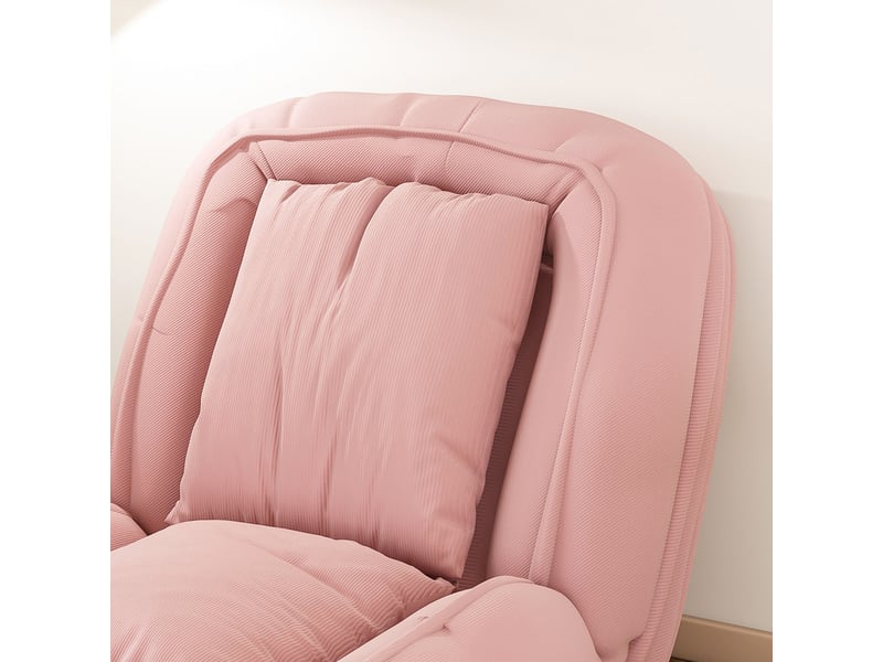  Canapé-lit pliable pour adulte rose moderne, fauteuil relax cinq positions de 90° à 180°, chaise longue convertible en lit avec coussins  - Conforama W