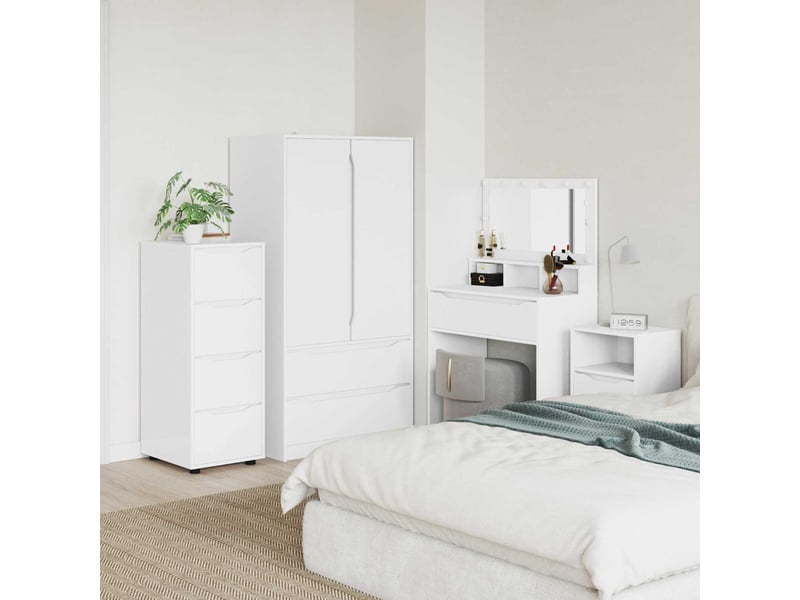 Armoire de rangement, commode de rangement 40 x 48 x 105 cm bois d'ingénierie blanc  - Conforama B