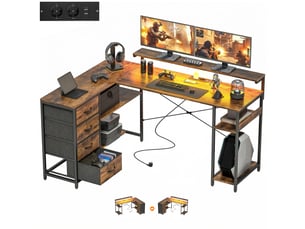 Bureau d'angle WELLTIN   coloris marron