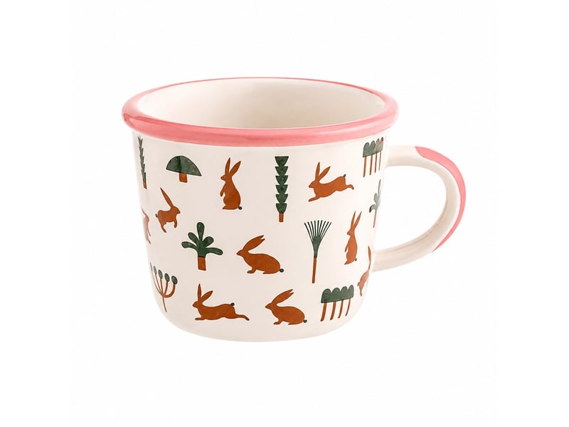  Mug en céramique, lapin joueur, rose, 320 ml  - Conforama A
