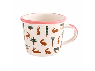 Mug en céramique, lapin joueur, rose, 320 ml