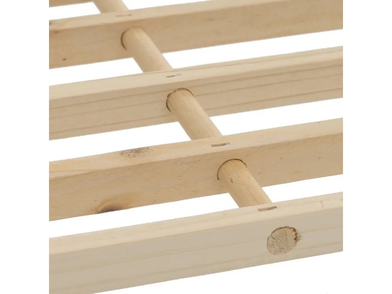 Étagère à chaussures en bois de sapin naturel à 2 niveaux à lattes-longueur 64 x profondeur 26 x hauteur 30 cm - Conforama E