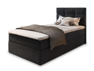 Lit avec rangement 90x200 cm <strong>MASSENO</strong>  <strong></strong> coloris noir