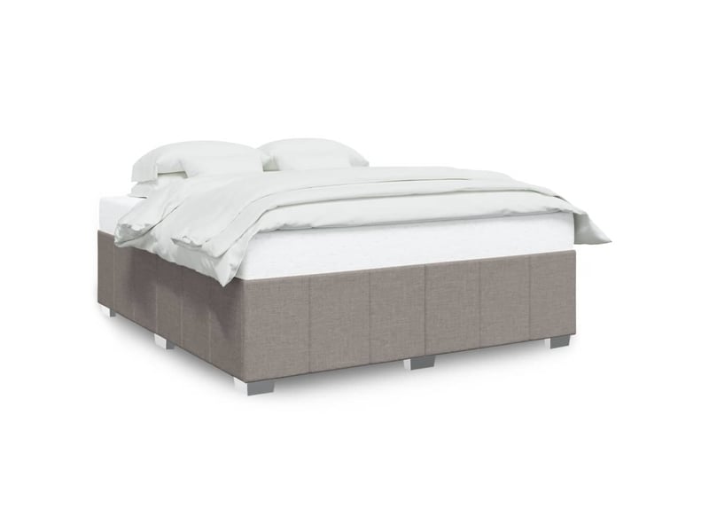  Lit double- lit adulte -  cadre de lit sans matelas taupe 200x200 cm tissu  - Conforama A