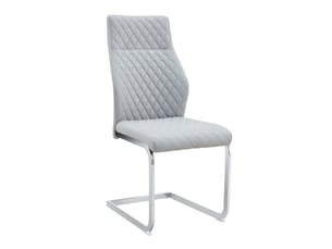 Lot de 2 chaises de salle à manger en similicuir pu gris clair