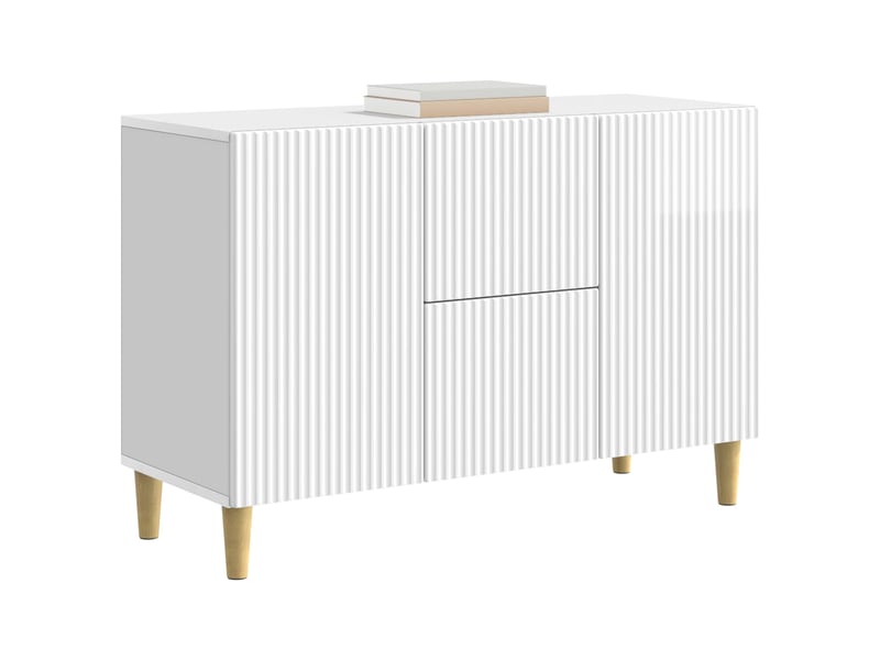  Buffet - bahut - meuble de rangement blanc brillant 89 x 34,5 x 60 cm bois d'ingénierie  - Conforama C