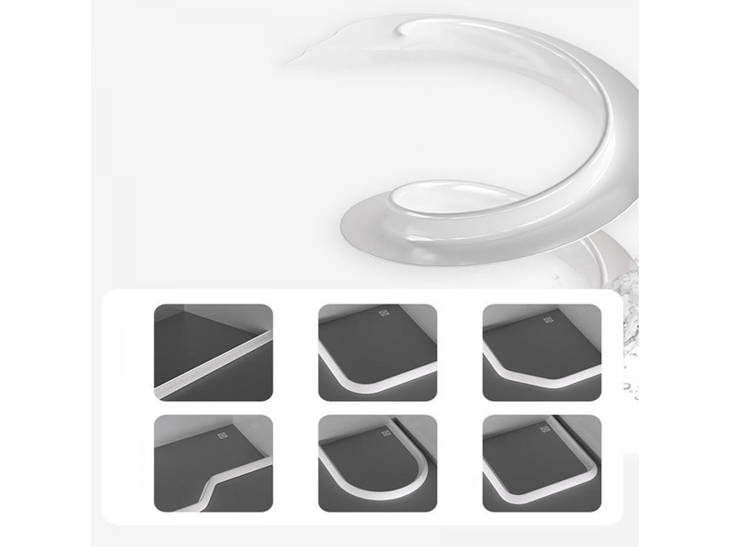  Bande d'arrêt d'eau - bande d'arrêt de salle de bain - bande d'arrêt de douche - bande d'arrêt de sol - 2 cm x 3 cm x 2 m - blanc  - Conforama D