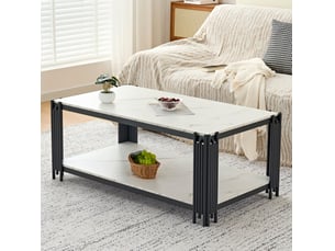 Table basse rectangulaire coloris bicolore MEUBLIV  - 63.5 cmx114 cm