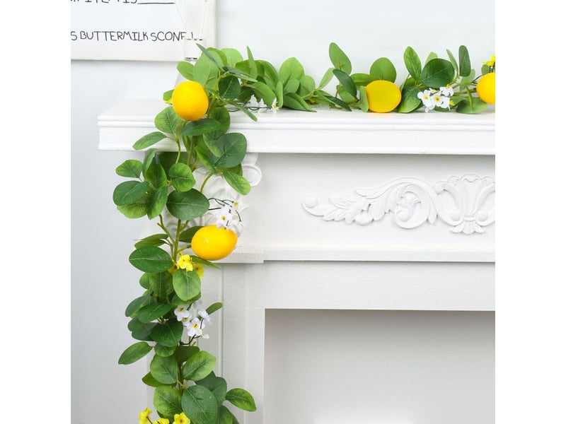  Guirlande de fruits printaniers de 1,80 m, citrons artificiels, guirlande jaune d'été pour décoration de porte d'entrée, mur, table.  - Conforama B