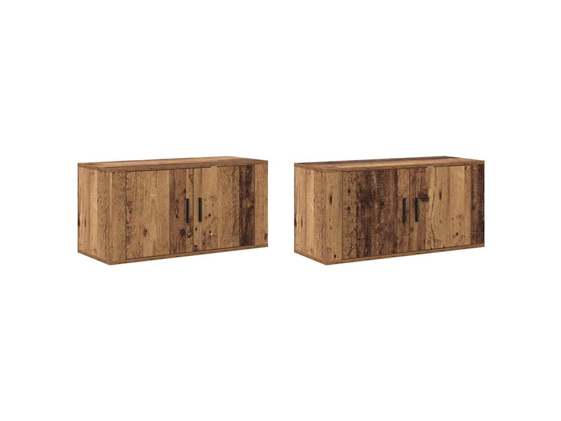  Ensemble de meuble tv - banc tv - meuble de rangement mural 2 pcs bois ancien bois d'ingénierie  - Conforama A