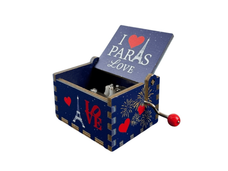 Boite pour manivelle musicale - souvenir de paris tour eiffel