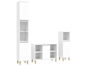 Ensemble de meubles salle de bain 3 pcs blanc bois d'ingénierie cf63938