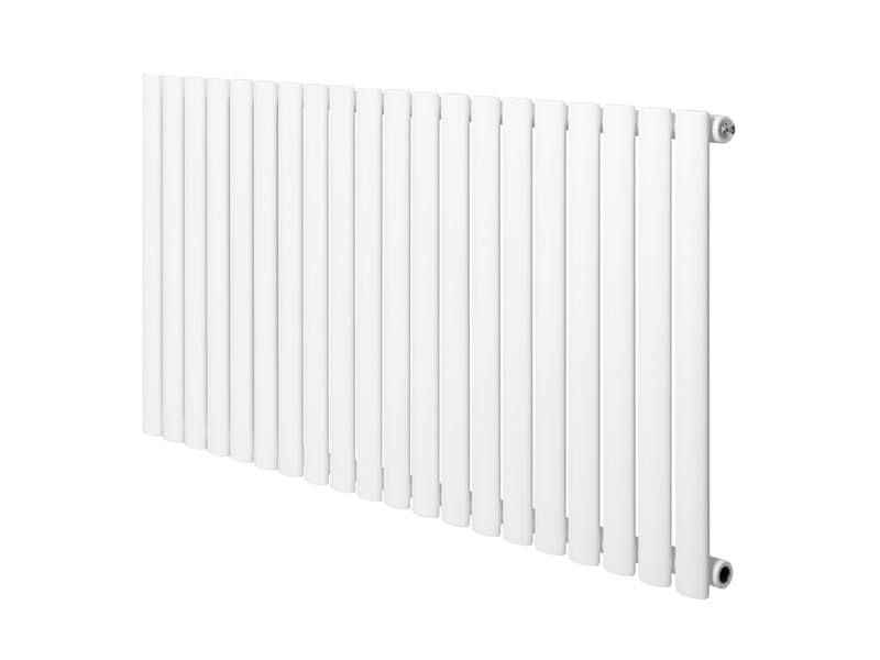 Radiateur à colonnes ovales 1 panneau 600 x 1200 mm en acier carbone blanc chauffage centrale moderne horizontale monté sur mur cuisine [brosse de 40839 - Conforama A