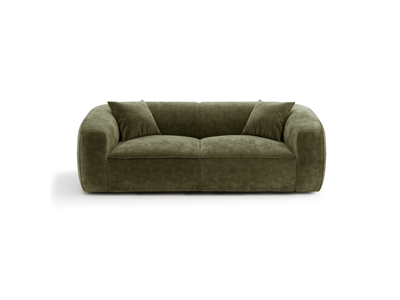  Canapé 3 places en velours gaufré vert vintage maya 1MAY3PVGVV - Conforama C