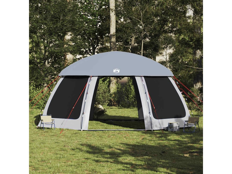  Tente piscine toit amovible parois maille gris 612x612 cm  - Conforama D
