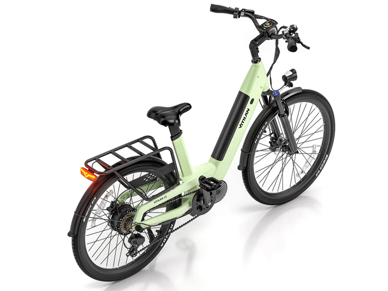 Vélo électrique vitilan l5,500w 48v 15ah,26*2,4 pneus larges kenda frein à disque hydraulique shimano 7 vitesses,vert - Conforama C
