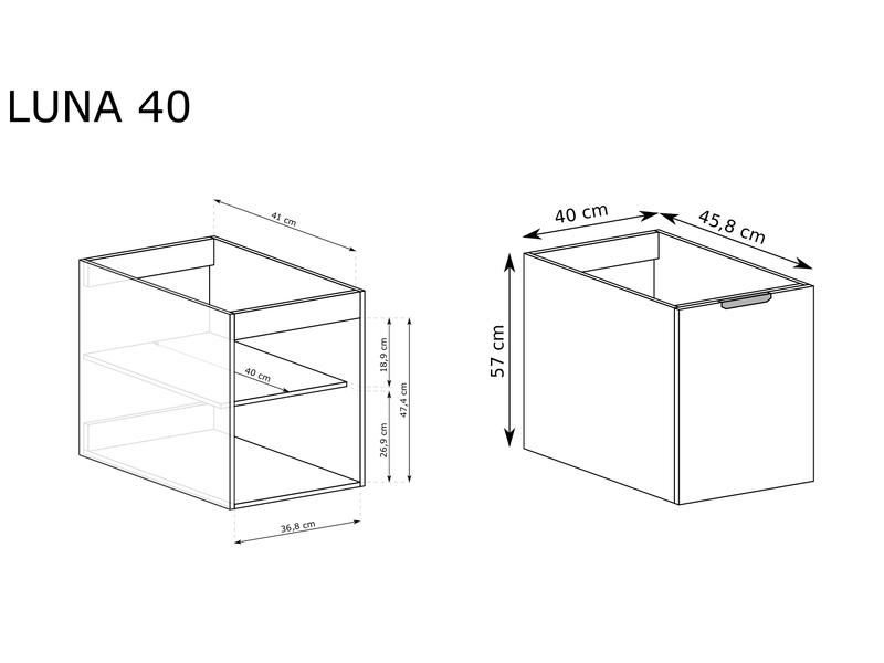  Meuble de rangement suspendu novo effet noyer warmia 40 cm  - Conforama C