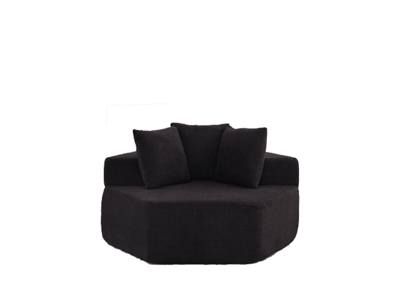 Chaise hexagonale moderne et canapé en chenille: modularité illimitée, configurations polyvalentes, design tendance - Conforama A