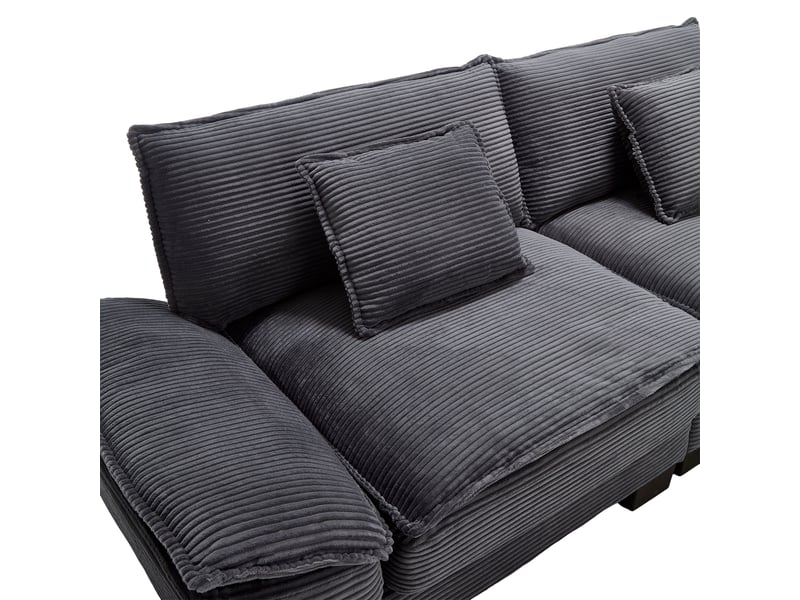 Canapé 2 places moderne gris foncé, structure à ressorts et coussins, assise confortable - Conforama E
