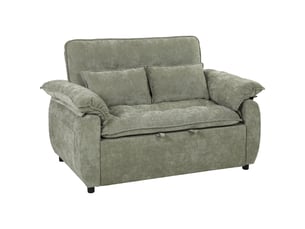 Canapé convertible 2 places, canapé-lit 3 en 1 velours 137 cm, dossier réglable, 2 oreillers, assise large, vert
