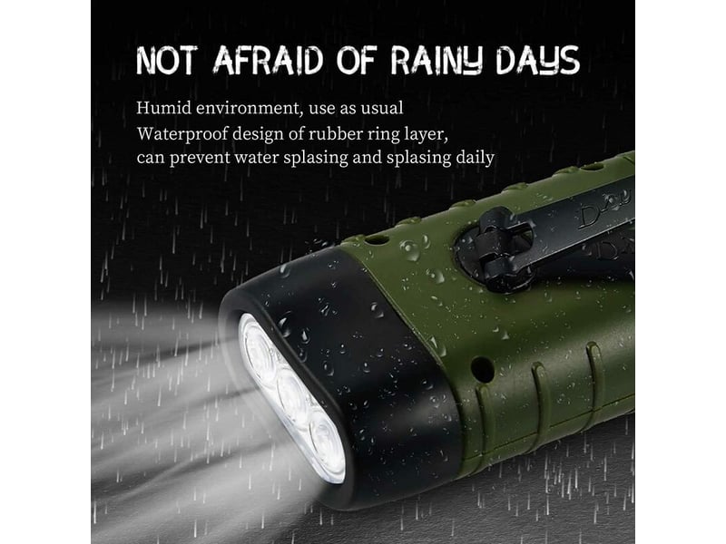  Lampe torche led portable à énergie solaire, lampe de poche solaire, lampe de poche à manivelle, avec manivelle pour camping  - Conforama D