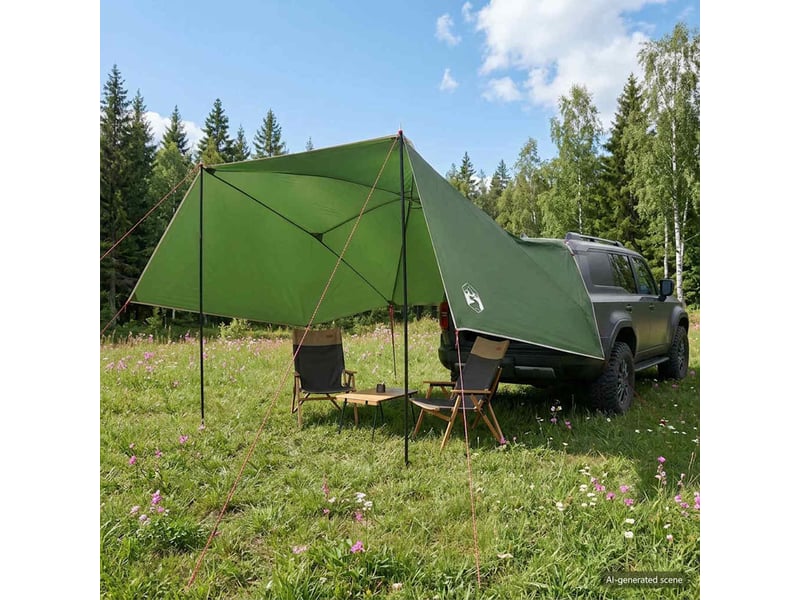  Tente voiture pour camping vert 308x215x220 cm polyester et acier  - Conforama B