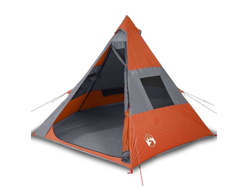  Tente de camping tipi 7 personnes orange imperméable  - Conforama A