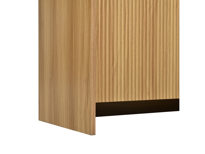  Vitrine haute décor bois 78x40x176 cm, sommet arrondi, portes vitrées et façades striées Fay Lum - Conforama W