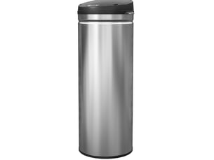Poubelle à capteur 50 l inox à fermeture douce argentée