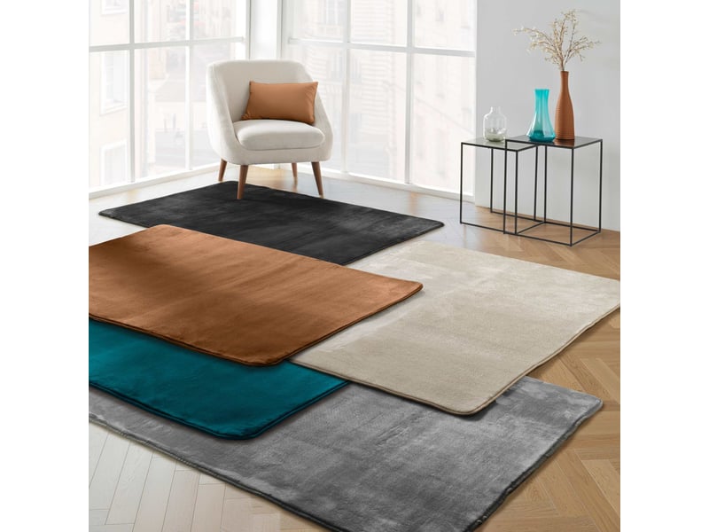 Tapis uni en flanelle flanou 120x170cm camel  - Conforama C
