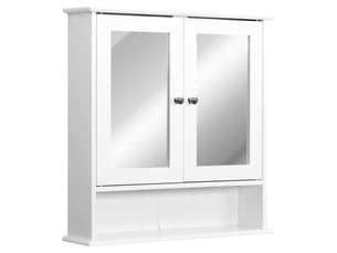Armoire murale étagère salle de bain 56l x 13l x 58h cm double porte miroir étagère réglable mdf gris