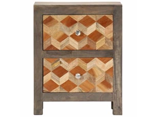 Table de chevet - cabinet de chevet - table de nuit gris 40x30x50 cm bois de manguier massif
