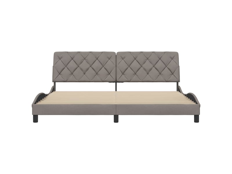  Lit double- lit adulte -  cadre de lit sans matelas taupe 200x200 cm tissu  - Conforama C